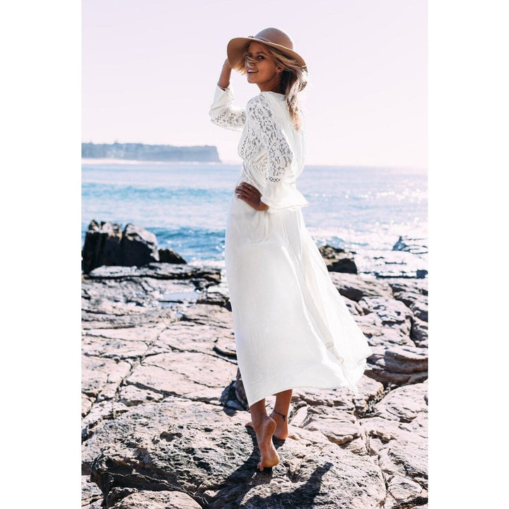 Drune | Kostenloses Bohemian Langes Weißes Kleid