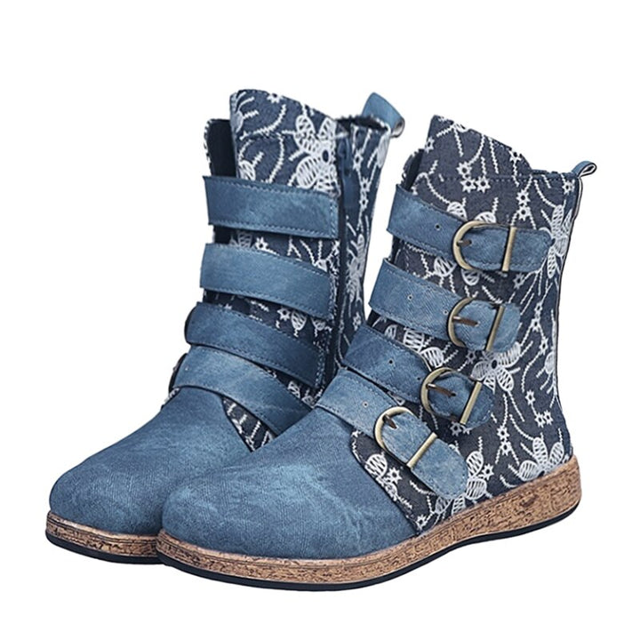 Drune | Grakosystiefel mit Retro-Metall und Schnallenverzierung
