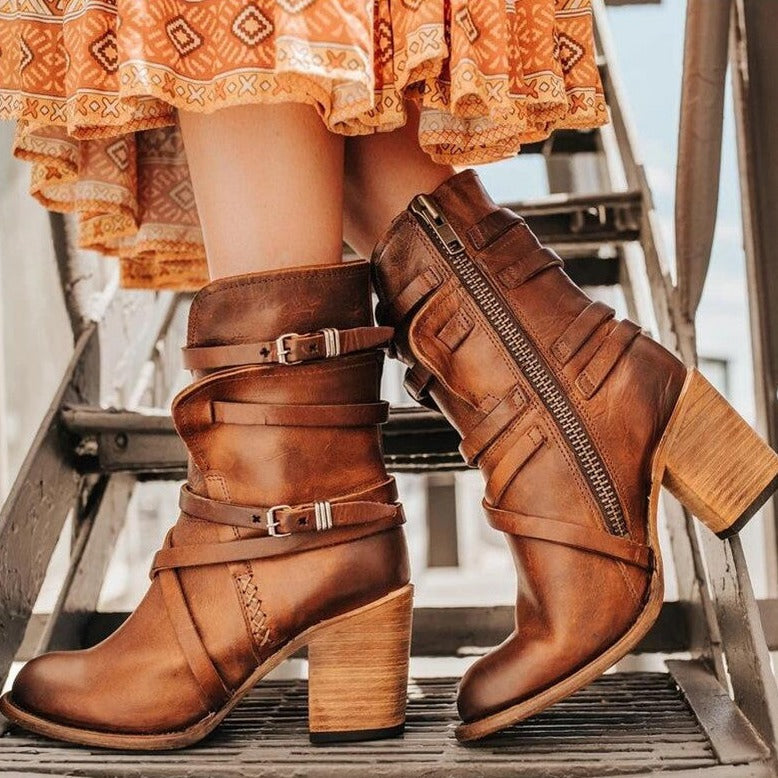 Drune | Damen Lederstiefel Zeitloser Stil, Langlebiges Design, Perfekt für Alle Jahreszeiten