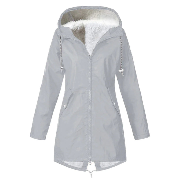 Drune |  Wasserdichte Outdoor Regenjacke mit Wolle und Kapuze für Damen - Perfekt für Outdoor-Aktivitäten