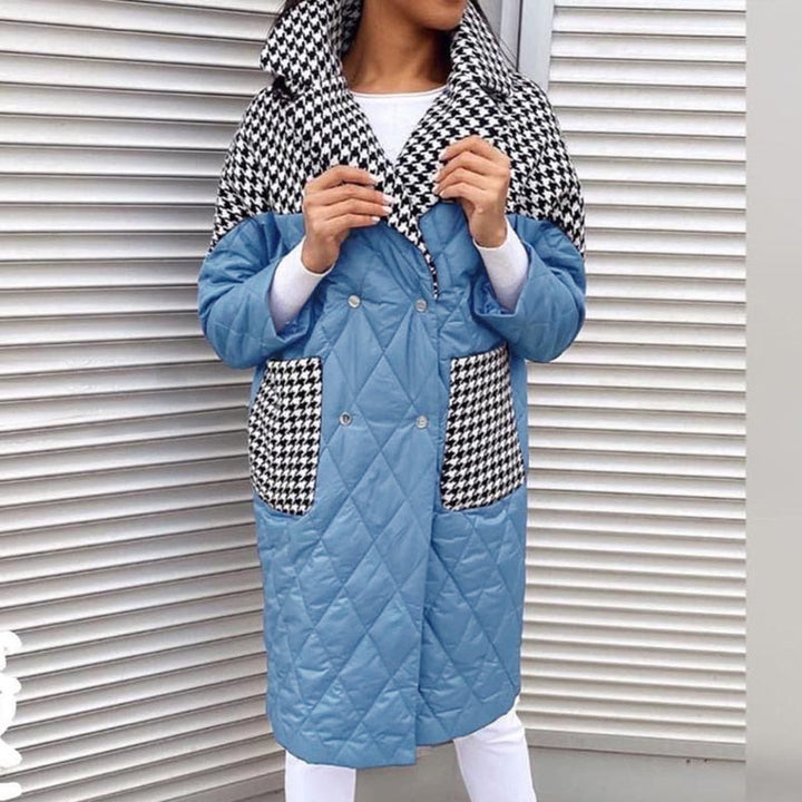 Drune | Gesteppte Damen-Winterjacke mit Hahnentrittmuster