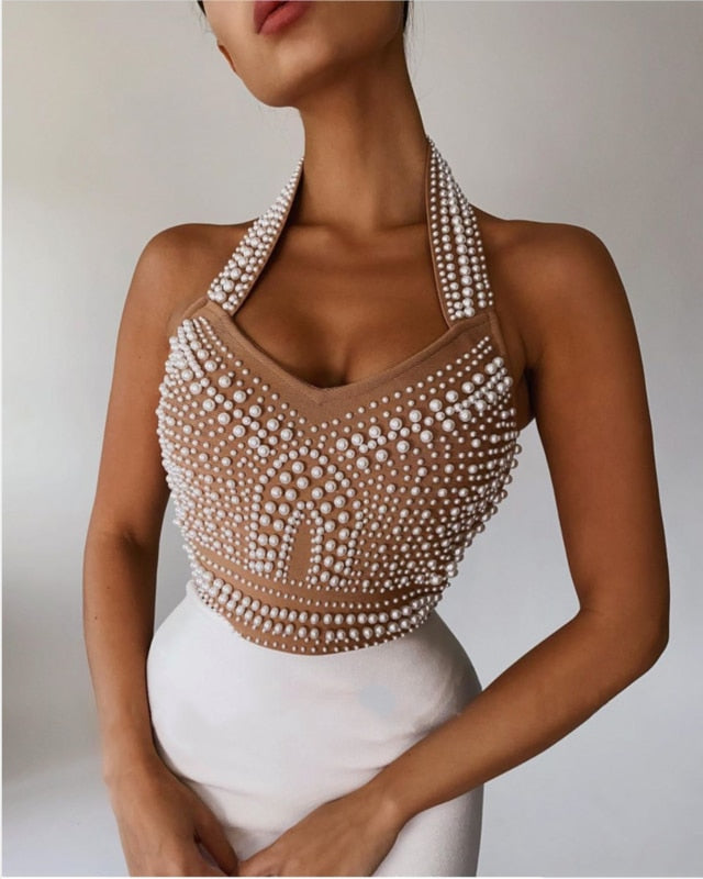 Drune - Bodycon Kleid mit Perlen