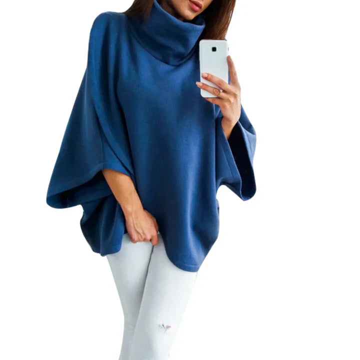 Drune | poncho-pullover mit rollkragen für damen