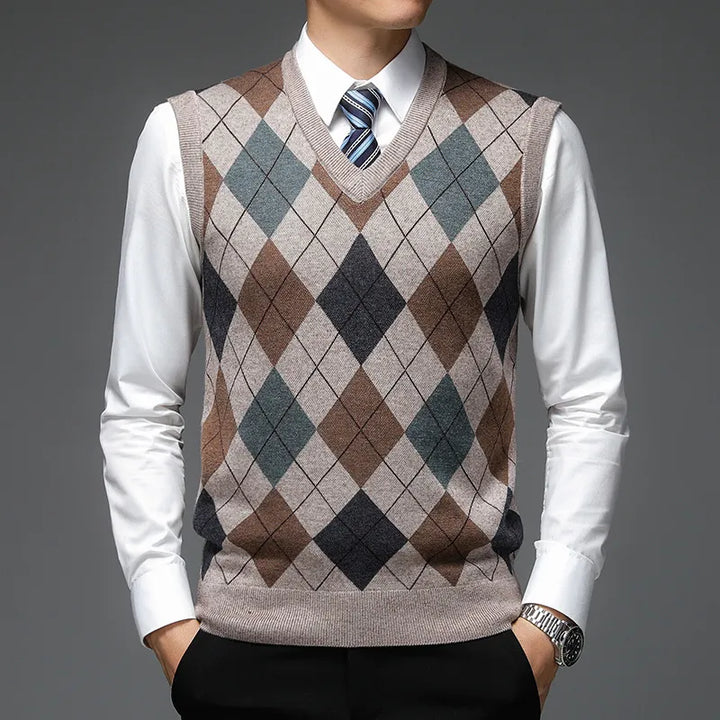 Drune | Strickweste mit Argyle-Muster