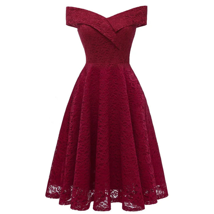 Drune | Schulterfreies, Formelles Midikleid Mit Plissee