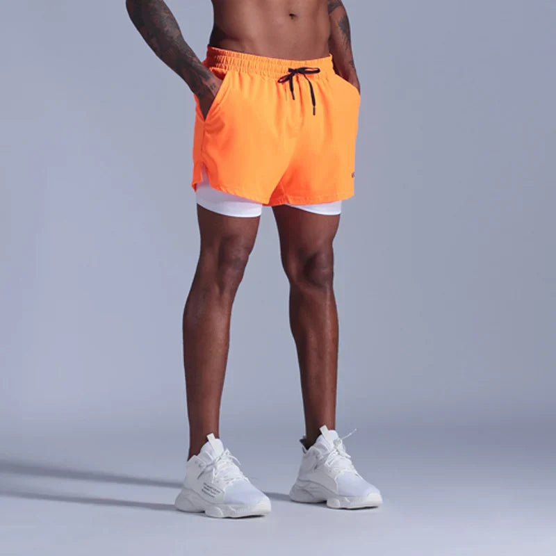 Drune | Laufshorts Für Herren 2 in 1 Schnelltrocknend Für Joggen, Fitnessstudio Und Training Davorio