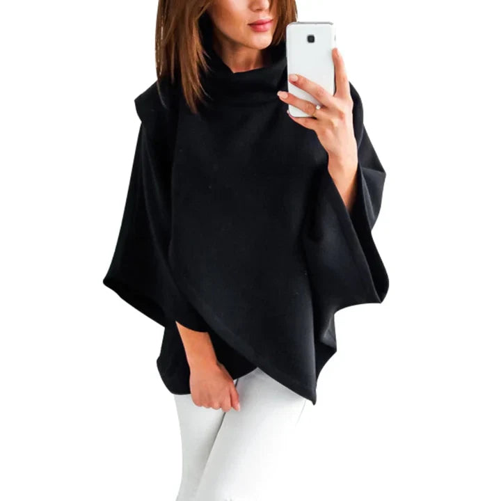 Drune | poncho-pullover mit rollkragen für damen