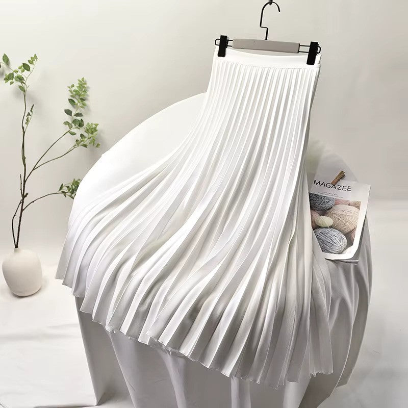 Drune | Satin Plissee Rock Hohe Taille