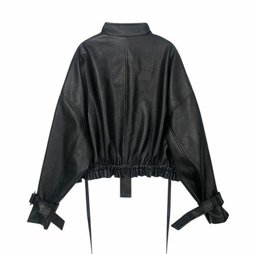 Drune | Damen-Lederjacke mit Box-Cut