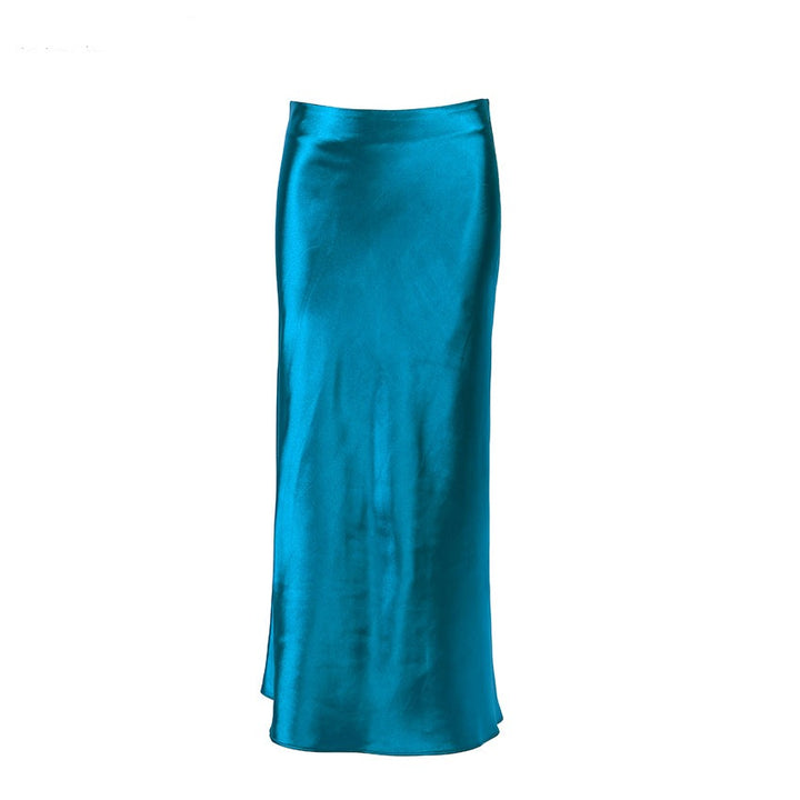 Drune | Hochgeschnittener Langer Rock aus Satin-Seide für Frauen