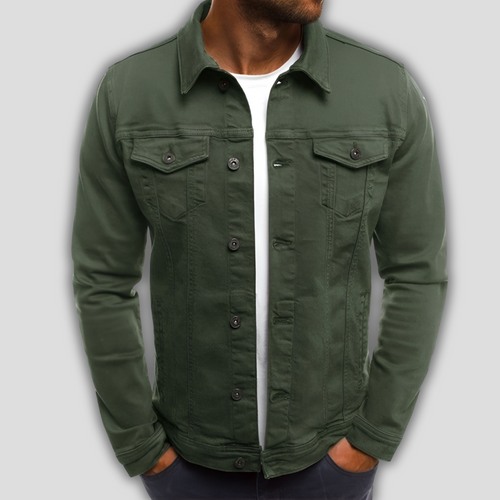 Drune | Herren Freizeit einfarbige Jeansjacke