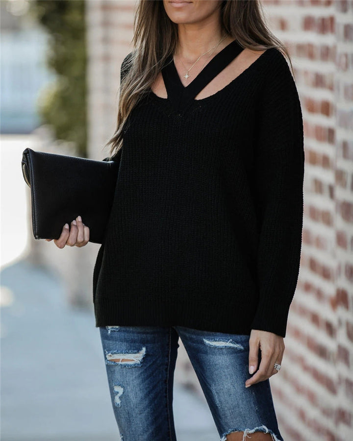 Drune Chic V Neck lässiger Oversize Pullover