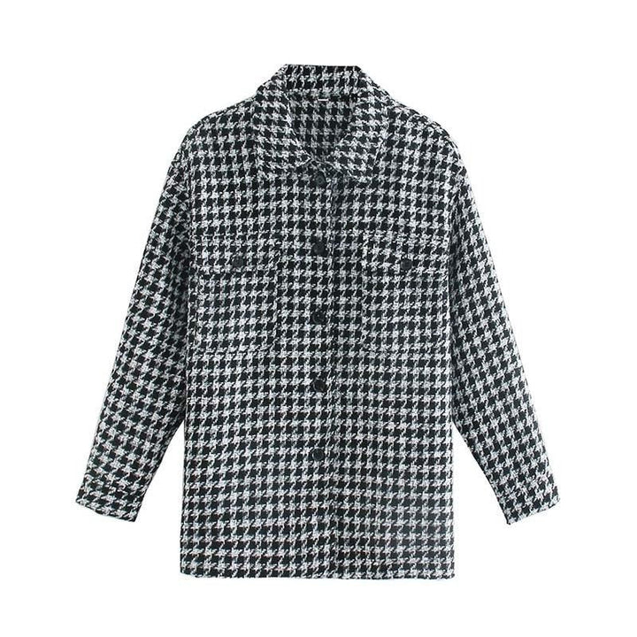 Drune | Übergangsjacke mit Hahnentrittmuster für Damen
