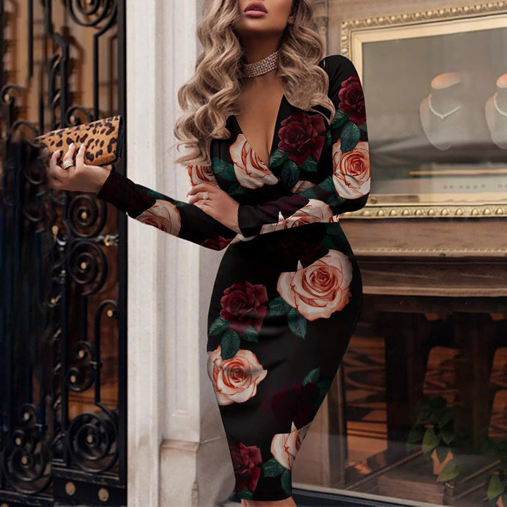 Drune | Cocktailkleid Mit V-Ausschnitt Für Damen Festkleidung