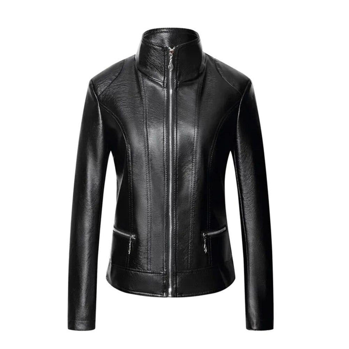 Drune | Damen Lederjacke mit Stehkragen