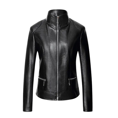 Drune | Damen Lederjacke mit Stehkragen