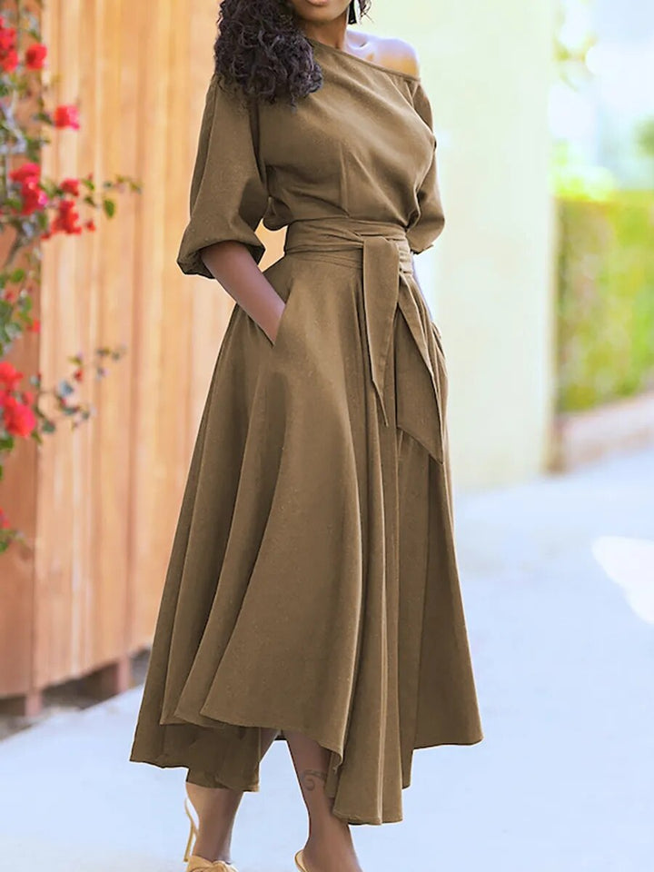 Drune - Kleid mit Schnürung und Laternenärmeln