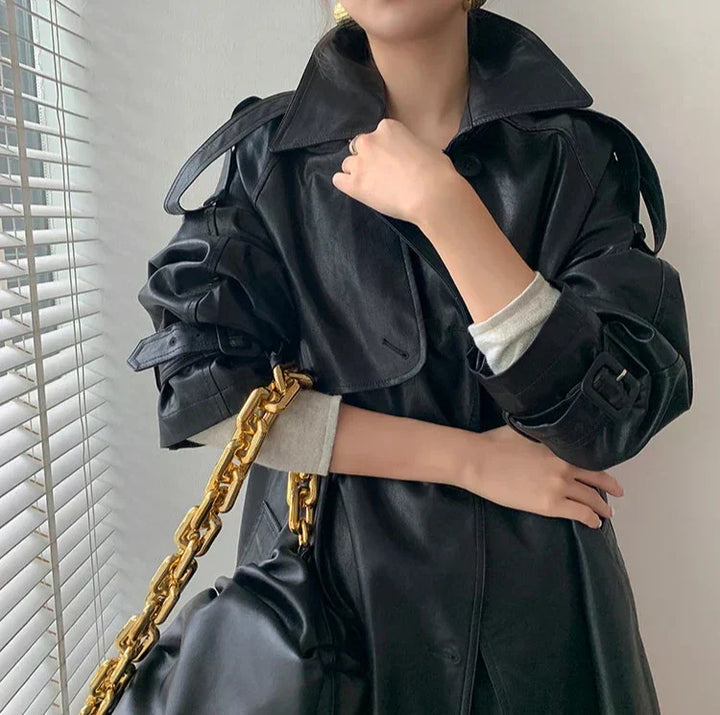 Drune | Damenjacke - Zeitloser Lederlook mit eleganten Details
