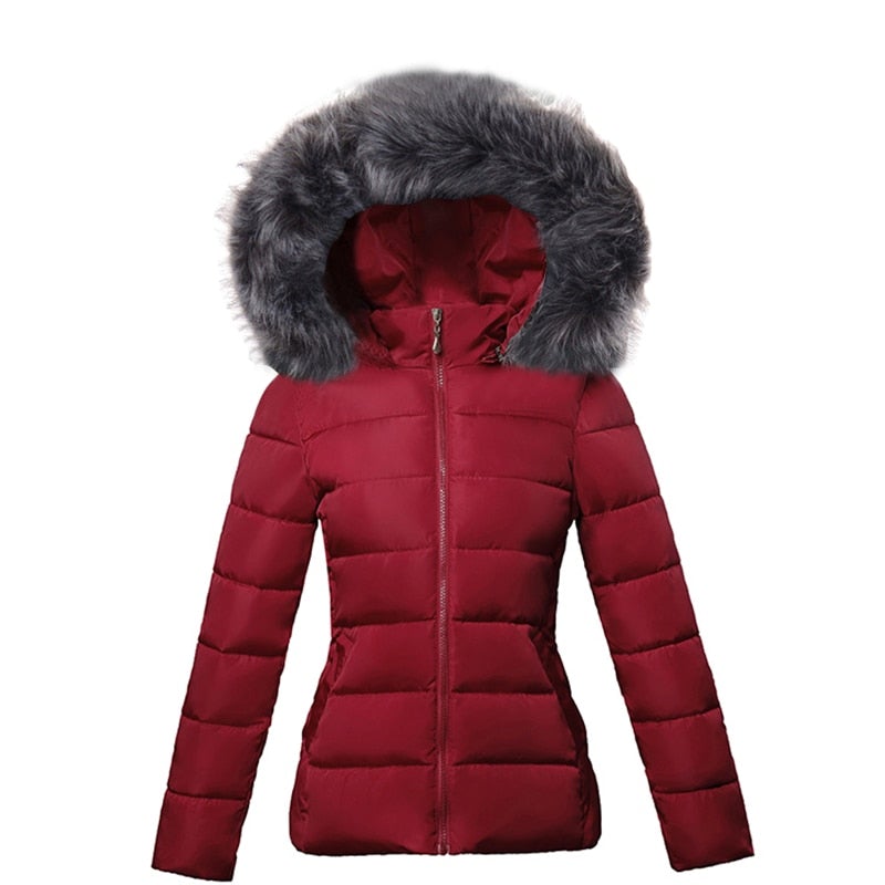 Drune | Gesteppte Damen Winterjacke mit Fellbesatz