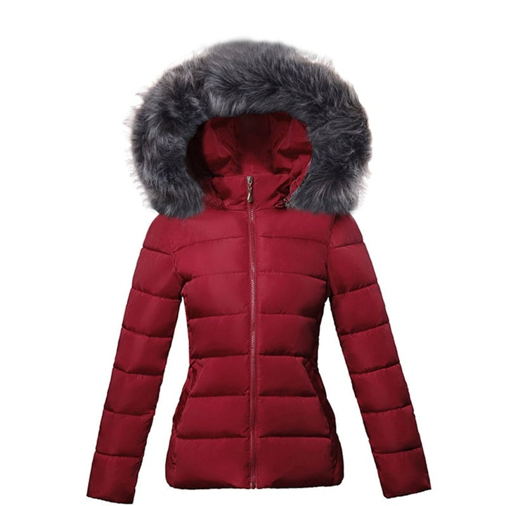 Drune | Gesteppte Damen Winterjacke mit Fellbesatz