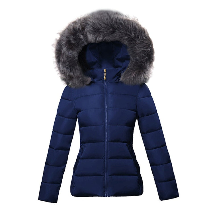 Drune | Gesteppte Damen Winterjacke mit Fellbesatz