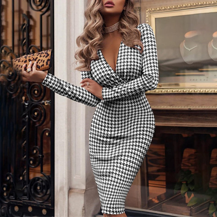 Drune | Cocktailkleid Mit V-Ausschnitt Für Damen Festkleidung