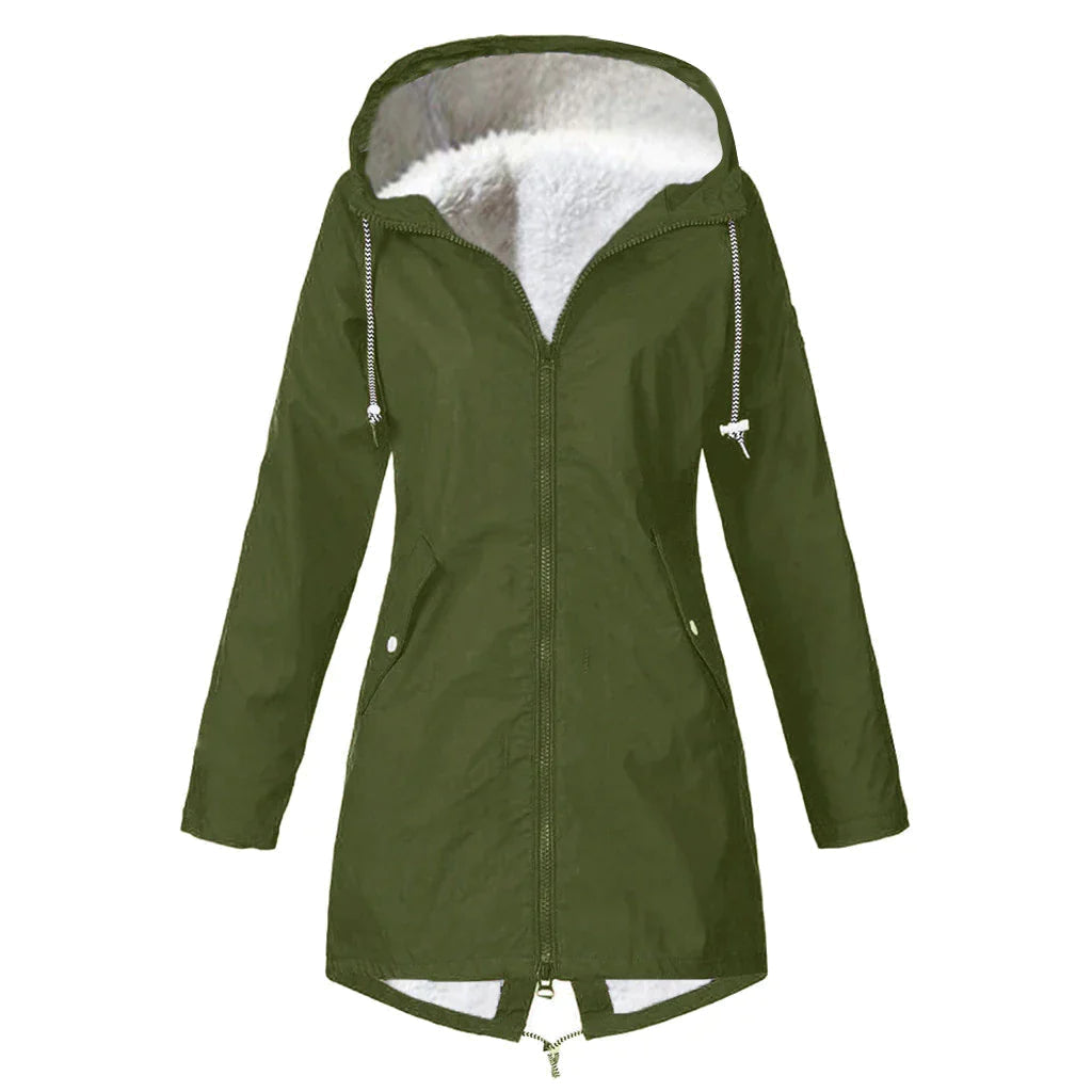 Drune | Damen-Fleece-Wasserdichte Jacke mit Kapuze - Perfekt für Herbst/Winter