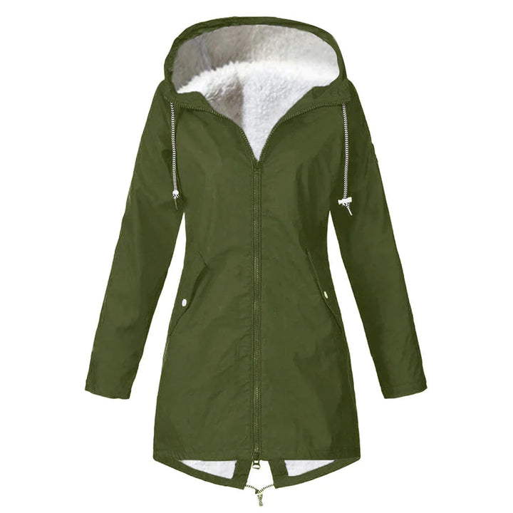 Drune | Damen-Fleece-Wasserdichte Jacke mit Kapuze - Perfekt für Herbst/Winter