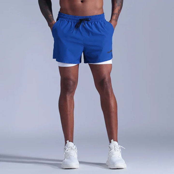 Drune | Laufshorts Für Herren 2 in 1 Schnelltrocknend Für Joggen, Fitnessstudio Und Training Davorio