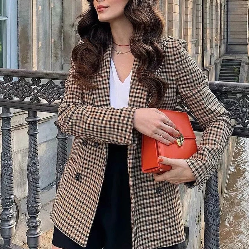 Drune | Karierter Blazer mit langen Ärmeln
