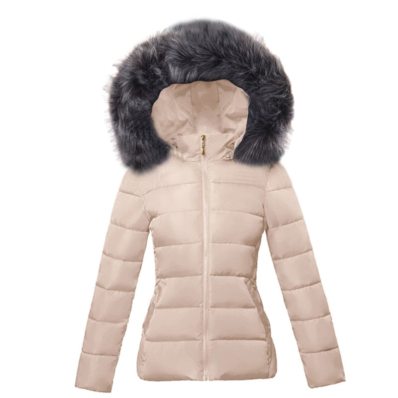 Drune | Gesteppte Damen Winterjacke mit Fellbesatz