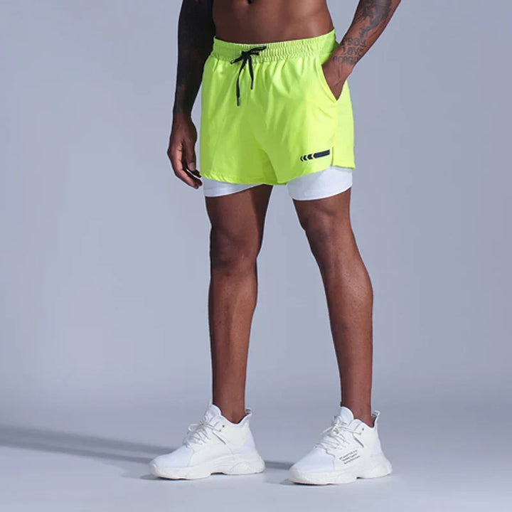 Drune | Laufshorts Für Herren 2 in 1 Schnelltrocknend Für Joggen, Fitnessstudio Und Training Davorio