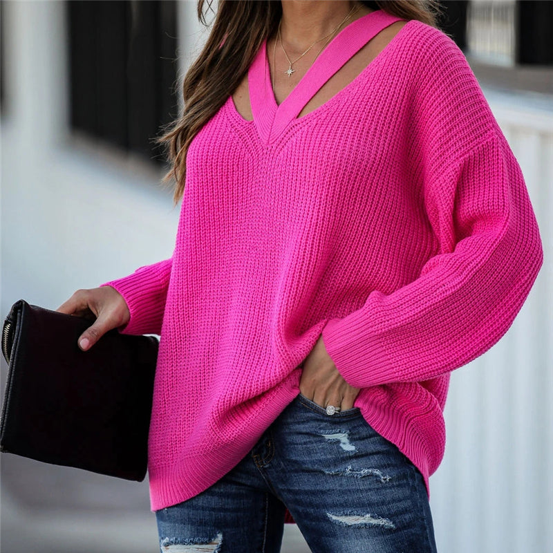 Drune Chic V Neck lässiger Oversize Pullover