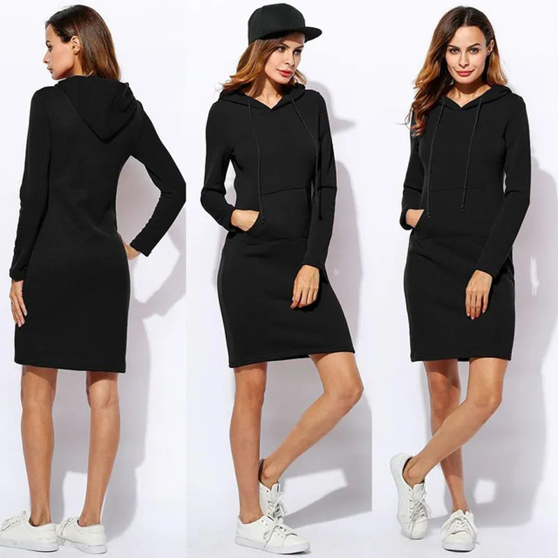 Drune - Sweatshirt Kleid mit Kapuze