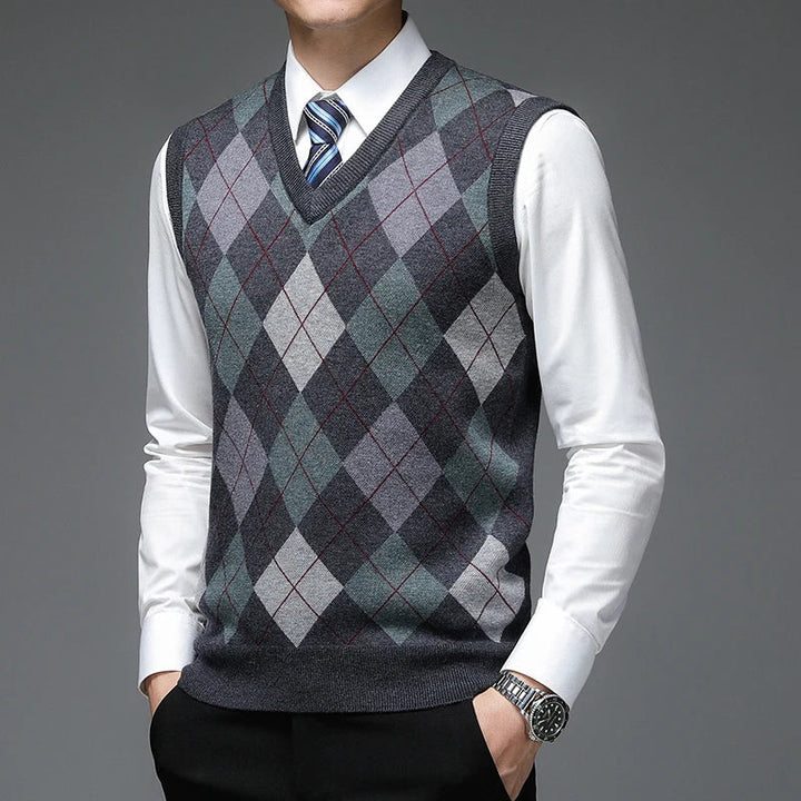 Drune | Strickweste mit Argyle-Muster