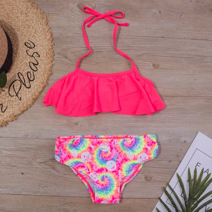 Drune | Neu Falbala Kids Badebekleidung Badeanzug Neuer Druck Mädchen Kid Bikini Set 5 14 Jahre Kinder Bandage Schwimmanzug Strandbekleidung A247