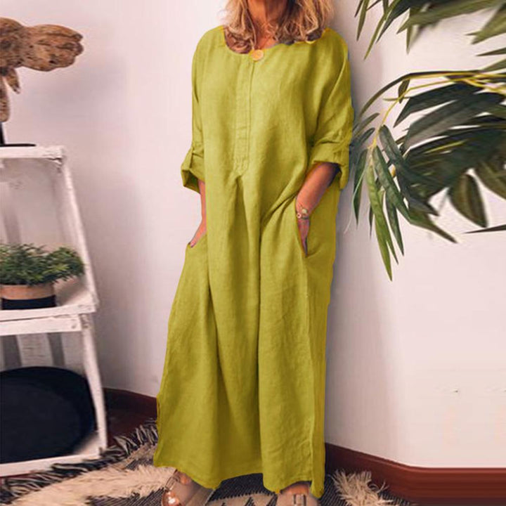 Drune | Lange Hemdkleid aus Leinenstoff Oversize