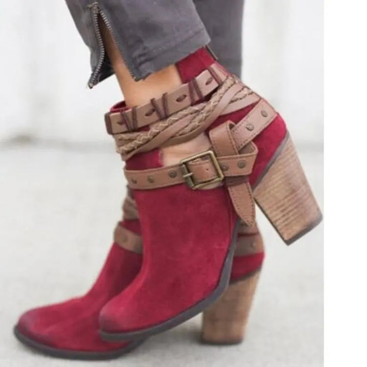 Drune | Schicke Stiefeletten mit Geflochtenem Riemchen
