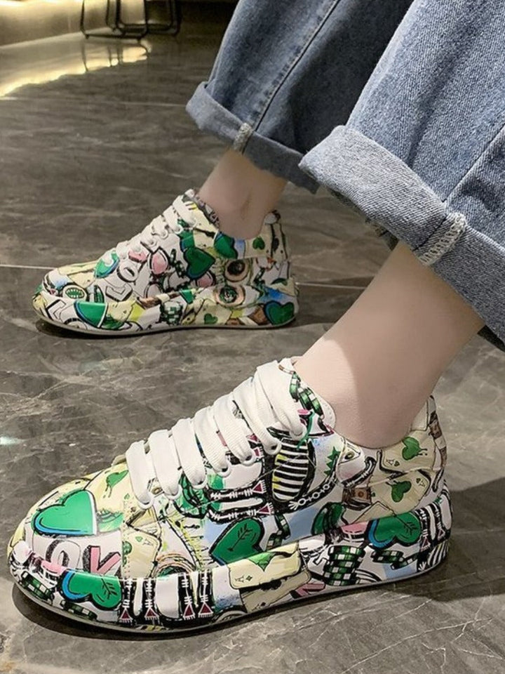 Drune | Lässige Sneakers im Graffiti-Stil für Frauen