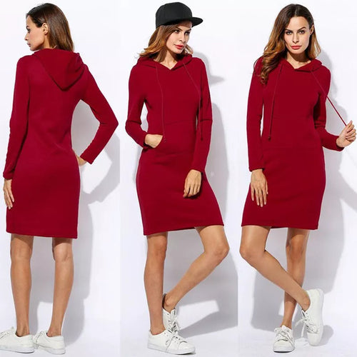 Drune - Sweatshirt Kleid mit Kapuze