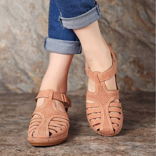Leder Retro Orthopädische Sandalen Drune