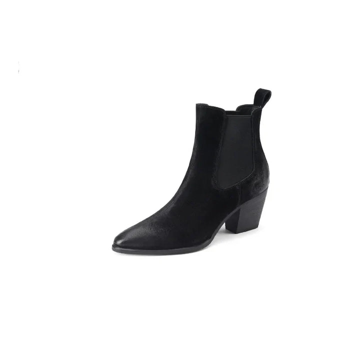Drune | Leder Stiefeletten Damen – bequemer Blockabsatz