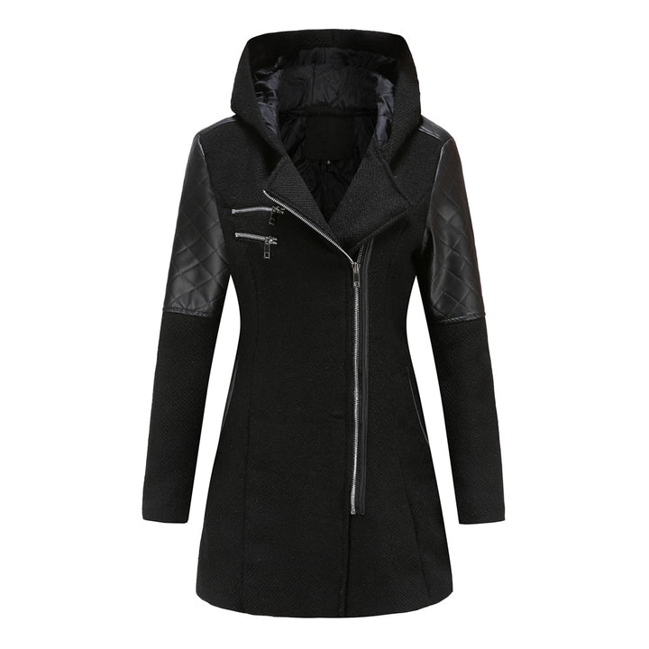 Drune | Damen Asymmetrischer Reißverschluss-Jacke Gequiltete Paneele