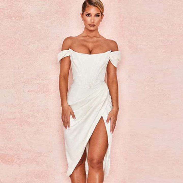 Drune - Knielanges, figurbetontes Abendkleid mit Trägern