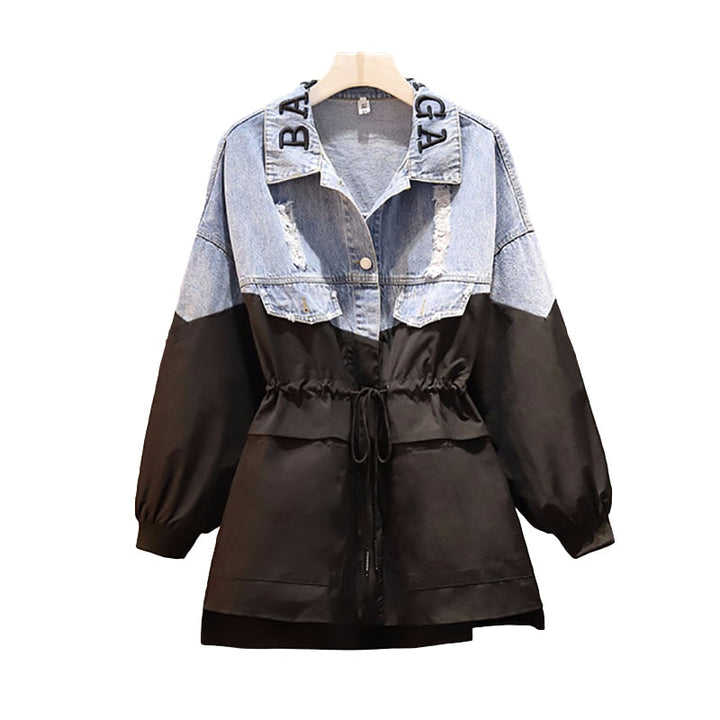 Drune | Damen-Jeansjacke aus kombinierten Materialien