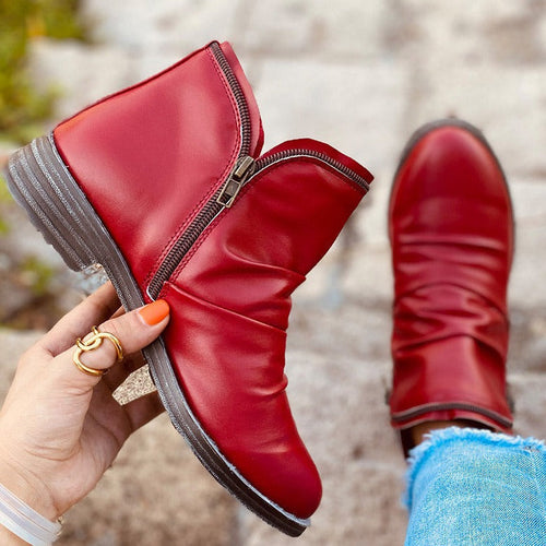 Drune - Damen Reißverschluss Stiefeletten