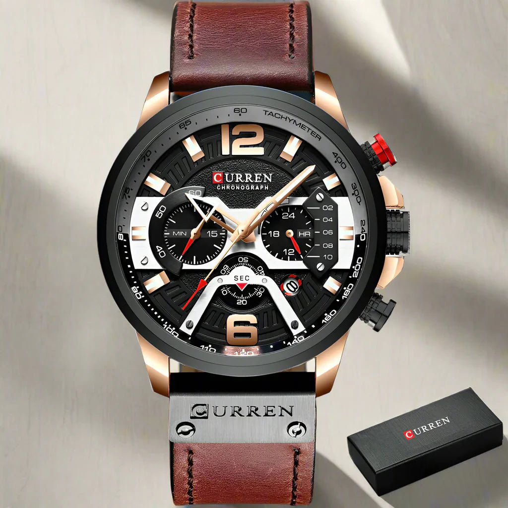 Drune | Luxus Militär Leder Uhr Für Herren