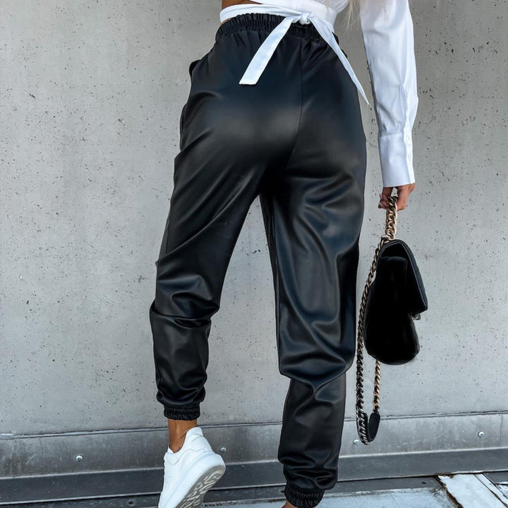 Drune | Stilvolle PU-Leder-Jogginghose