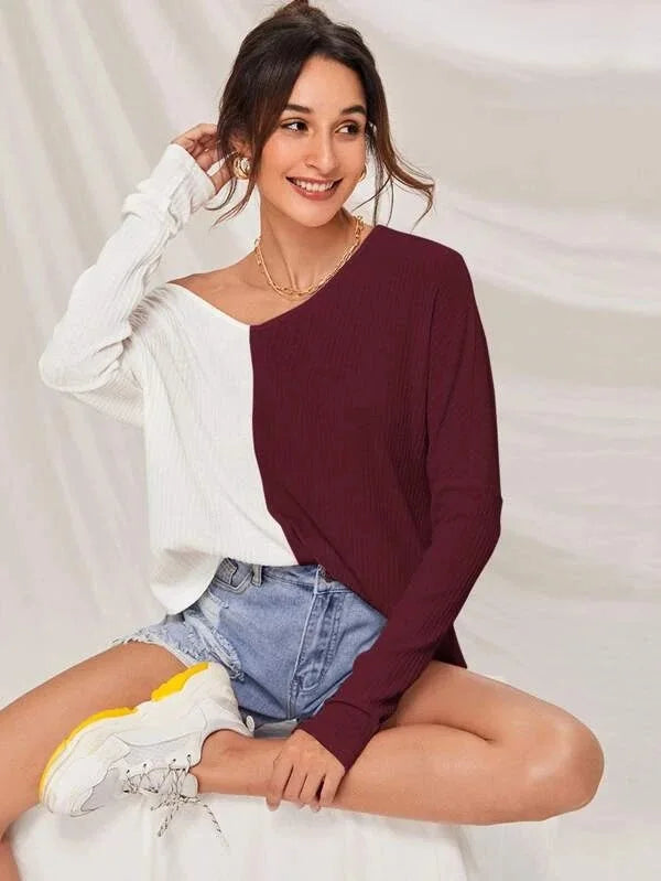 Drune | Kontrastfarbiger Pullover