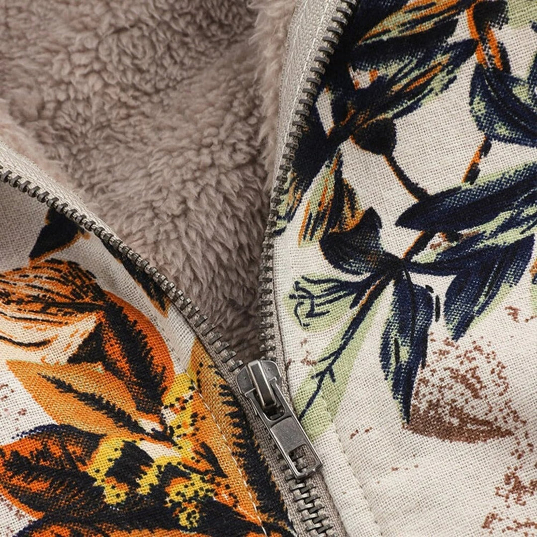 Drune | Warme Damenjacke Mit Blumigem Design